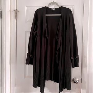 Avenue Black Waterfall Cardigan - Plus size 26/28